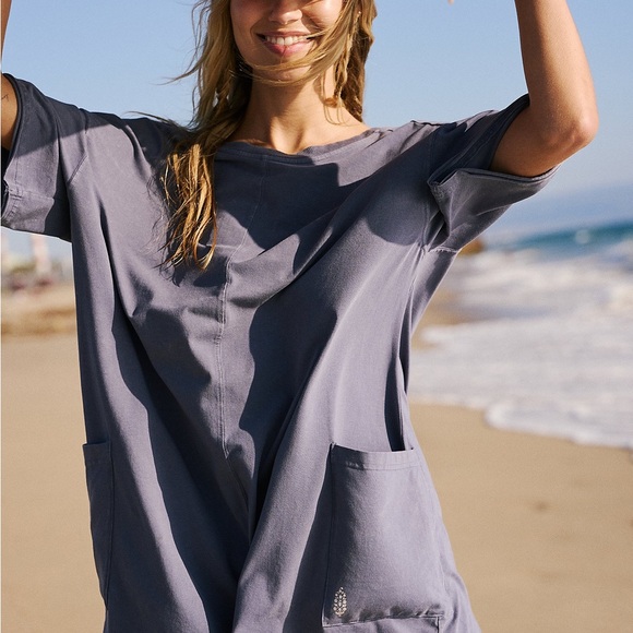 Free People Hot Shot Tee Romper - Picture 1 of 8